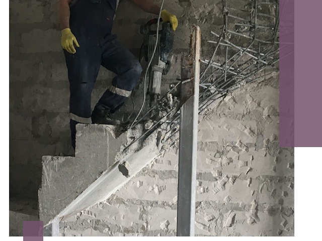 Демонтаж металлических и бетонных лестниц в Октябрьском