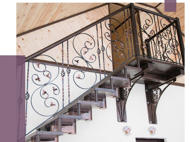 Кованые лестницы в Октябрьском от 80785 руб. под ключ