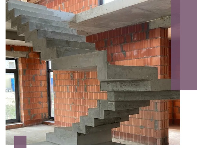 Изготовление бетонных лестниц под ключ в Октябрьском