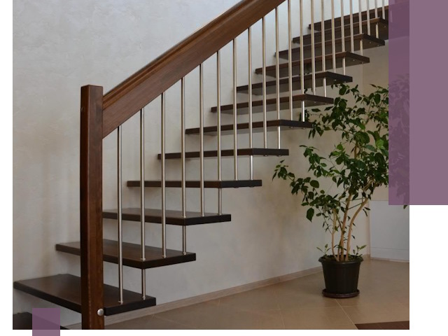 Лестницы на больцах под ключ в Октябрьском – изготовление и монтаж