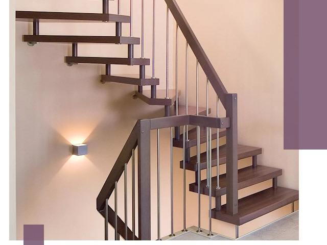 Изготовление лестниц на больцах в Октябрьском под ключ