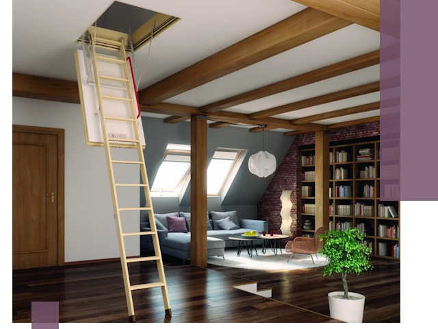 Чердачные лестницы под ключ в Октябрьском: изготовление и монтаж