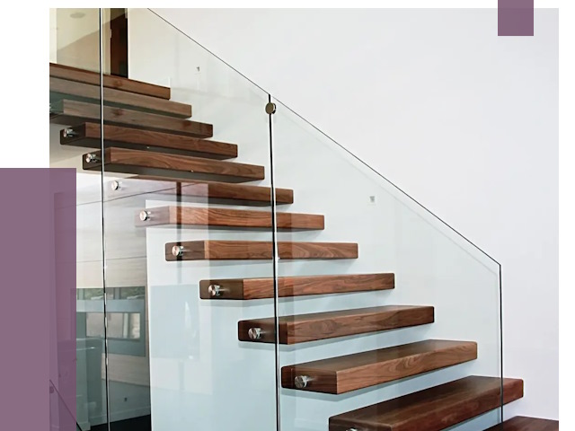 Стеклянные перила для лестницы в Октябрьском от 15018 руб.