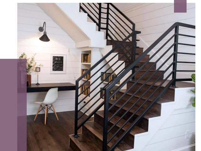 Перила для лестницы в доме в Октябрьском от 7509 руб. — ПРОЛЁТ-Ктб