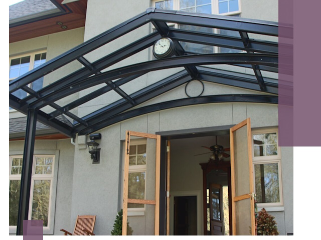 Изготовление и монтаж навесов и козырьков в Октябрьском