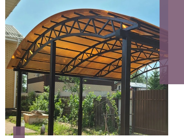 Изготовление навесов под ключ в Октябрьском из качественных материалов