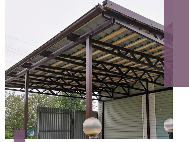 Навесы под ключ в Октябрьском: изготовление, монтаж и гарантия