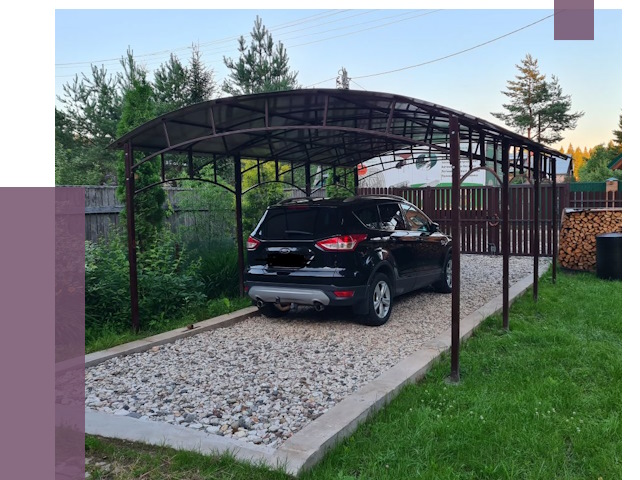 Навесы для автомобиля в Октябрьском от 13309 руб.  | ПРОЛЁТ-Ктб
