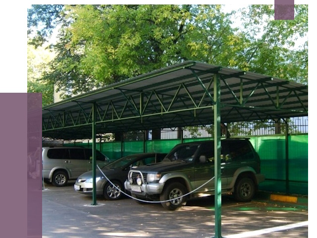 Навесы для парковки в Октябрьском от 81302 руб. заказать | ПРОЛЁТ-Ктб