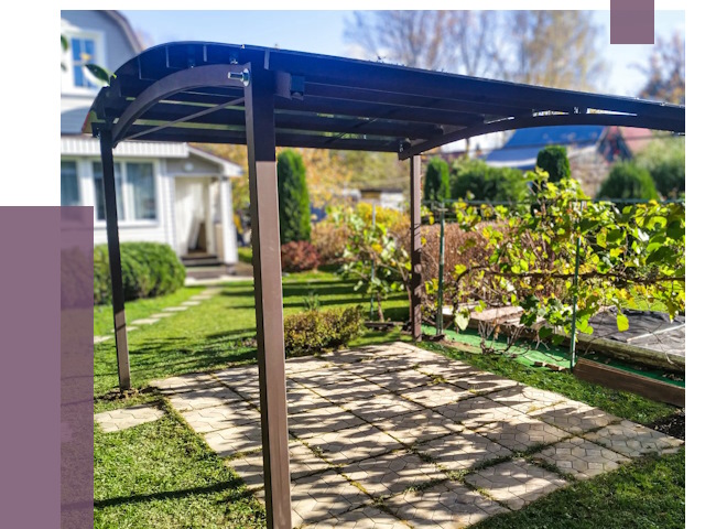 Навесы для дачи в Октябрьском от 12894 руб. под ключ — ПРОЛЁТ-Ктб