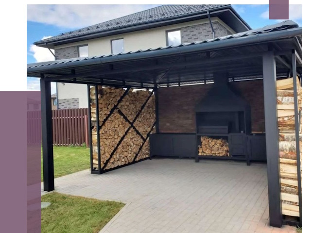 Навесы для барбекю в Октябрьском от 12894 руб. под ключ | ПРОЛЁТ-Ктб