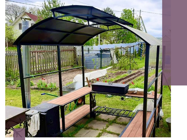 Навесы для барбекю в Октябрьском: изготовление, монтаж и демонтаж