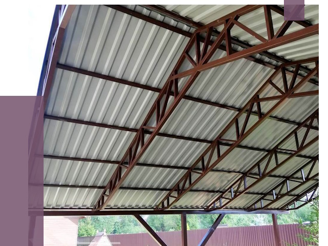 Навесы из профнастила в Октябрьском от 7457 руб. | ПРОЛЁТ-Ктб