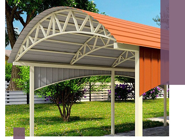 Навесы из профнастила под ключ в Октябрьском — установка и монтаж