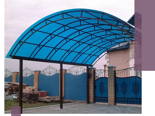 Арочные навесы под ключ в Октябрьском — изготовление и монтаж