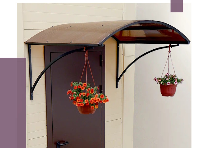 Козырьки над входом в Октябрьском от 15018 руб.  | ПРОЛЁТ-Ктб