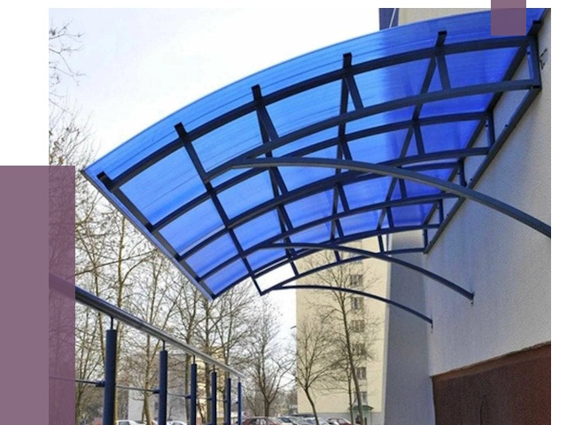 Козырьки из поликарбоната в Октябрьском от 4350 руб. под ключ | ПРОЛЁТ-Ктб