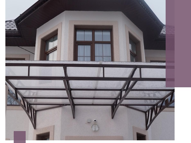 Козырьки из поликарбоната под ключ в Октябрьском