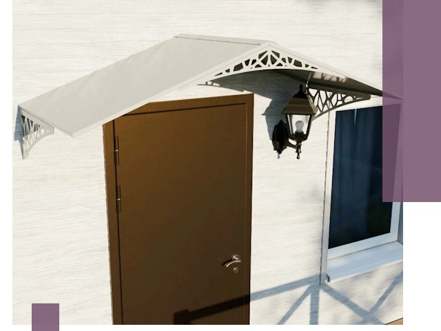 Металлические козырьки на входы и террасы в Октябрьском