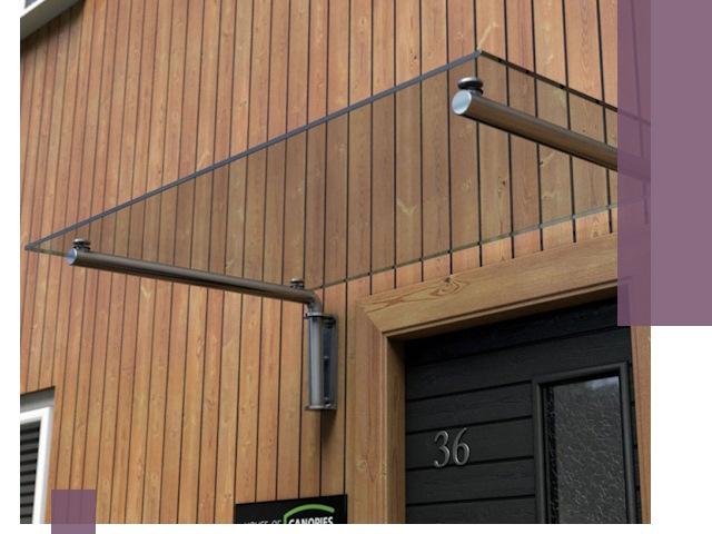 Стеклянные козырьки на входы и фасады в Октябрьском