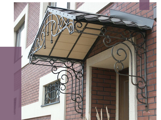 Двускатные козырьки в Октябрьском под ключ от 12946 руб.