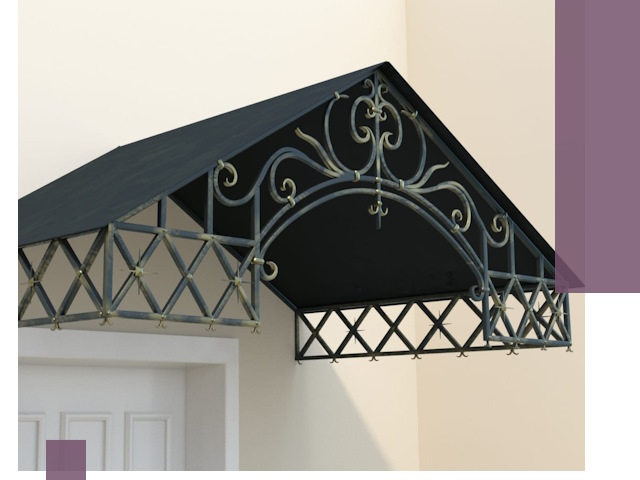 Двускатные металлические козырьки под ключ в Октябрьском