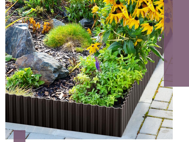 Металлические бордюры для клумб в Октябрьском — производство и монтаж